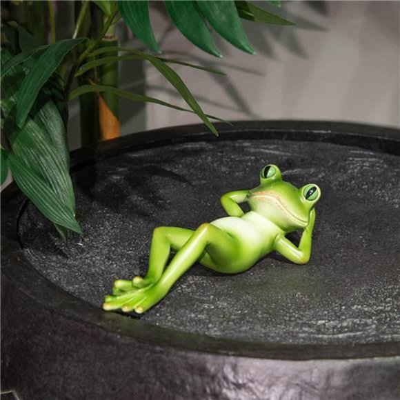 Amazon.com: Refintural Miniature Frog Figurines - Cute Frog  DiliComing Frog Décor Gift for Kids - 7“ Resin Frog Fairy Garden Décor, Frog